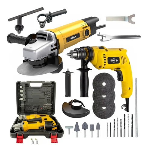 Kit Furadeira Parafusadera + Esmerilhadeira Lixadeira 220v