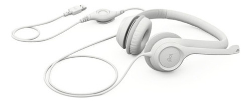 Auricular Headset Logitech H390 Usb Blanco Con Micrófono