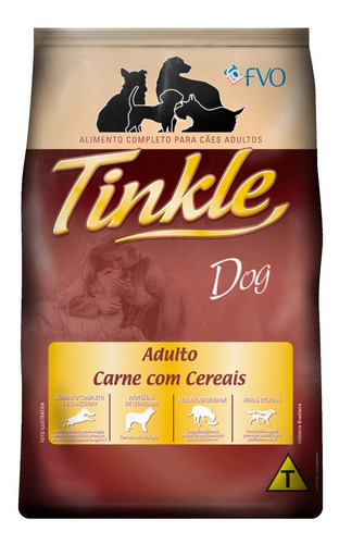 Ração Tinkle Para Cães Adultos Sabor Carne 15kg