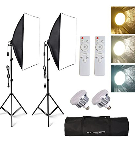 Kit De Iluminación Profesional Para Fotografía Con Softbox Y