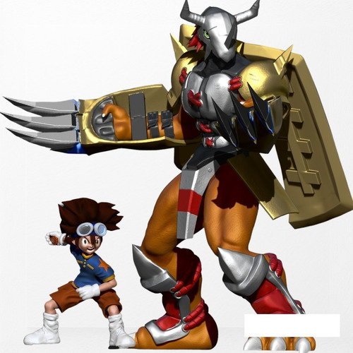 Diorama Tai-wargreymon De Digimon De 20cm Pintado A Mano