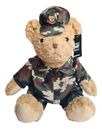 Oso De Peluche Ropa Camuflaje Soldado Militar 45 Cm De Alto