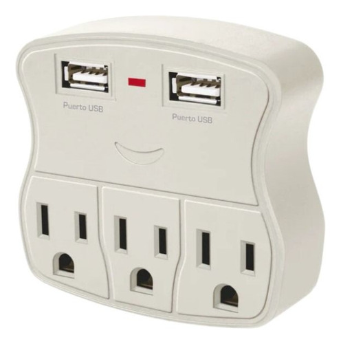 Multicontacto De Pared 3 Enchufes 2 Usb Multiconector Electr