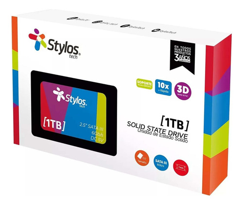 Disco Sólido Interno Ssd Stylos Tech Stmssd4b De 1tb Negro