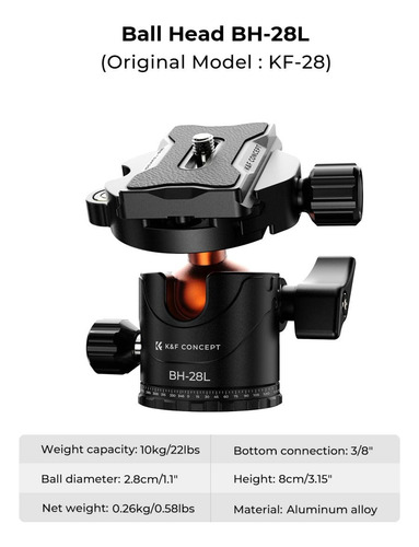 Trípode De Aluminio K&f Concept K255a4 Monopie Desmontable