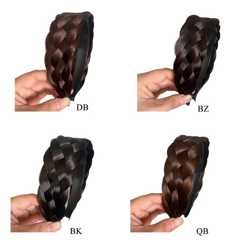 (bk), Diadema Invisible Y Esponjosa, Para Pelo, Trenza