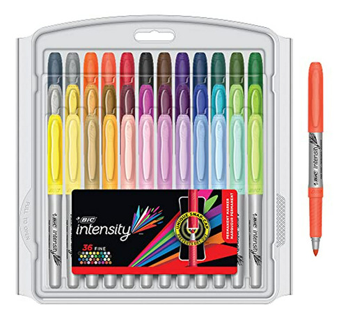 Marcador Permanente De La Marca Bic, Punta Fina, Colores Sur