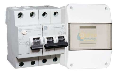 Combo Termica + Disyuntor 25a General Electric Abb + Caja