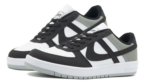 Tenis Panam Casual Skate Hombre Mujer Gris/negro 22-29