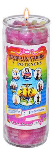 Veladora 7 Potencias Chakras - Fortuna Protección, Concretar
