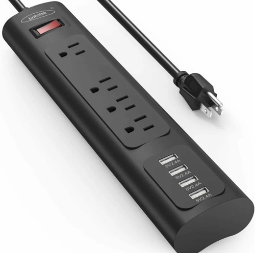 Multicontacto Supresor De Picos 4 Salidas De Ca Y 4 Usb
