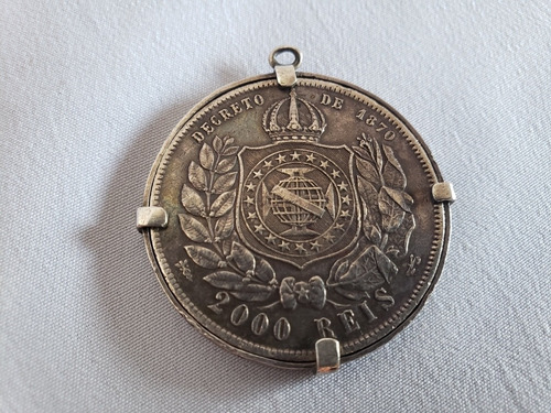Antiga Moeda De 2000 Reis 1888 Em Prata Excelente Estado (Usado)