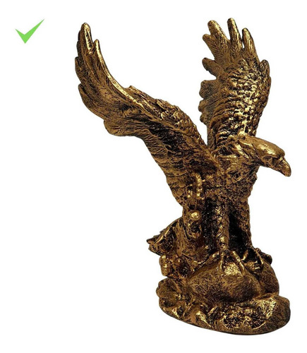 Aguia Dourada Da Sabedoria Estatua Decorativa Resina 17,5cm Cor Dourado