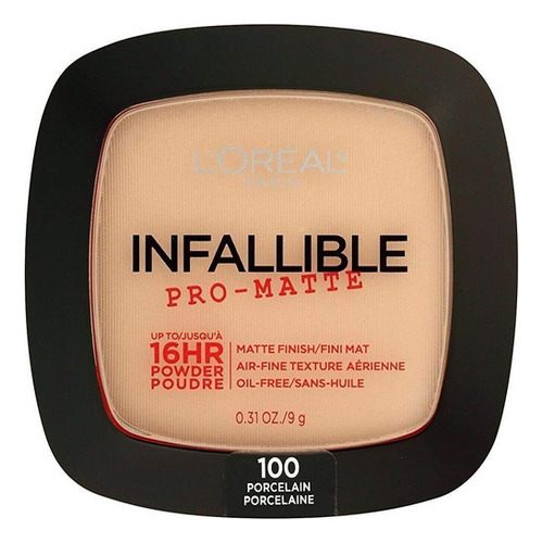 Base de maquillaje en polvo L'Oréal Paris Infallible Pro-Matte tono 100 porcelain - 9g