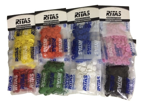 Imagem 1 de 1 de Botao De Pressão Plastico Ritas 50 Botões Nº10 Flamingo