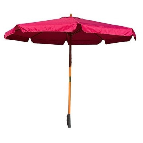Sombrilla Varilla Madera 3m Grande Fuerte Cenefa Colores
