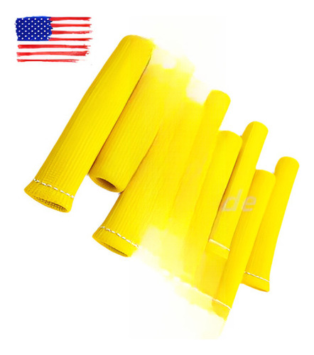 Amarillo 8pcs 1200° Bujía Alambre Botas Escudo Térmico Prote