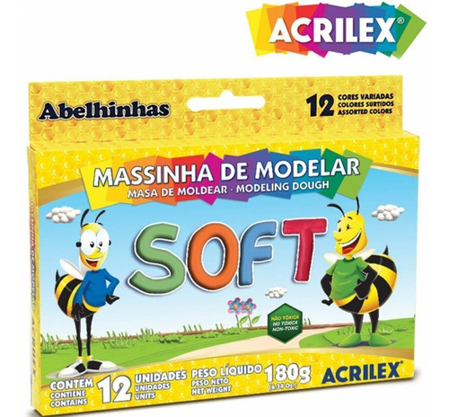 Massinha De Modelar Soft Acrilex C/ 12 Cores 07312