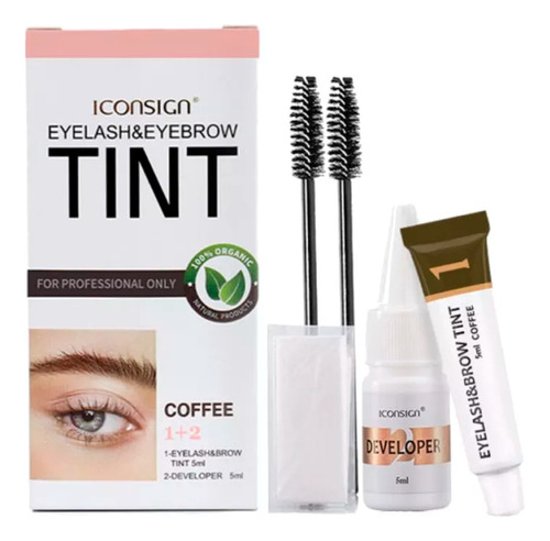 Kit Tinte Pestañas Extensiones Cejas Colores Iconsign Tint Color Café