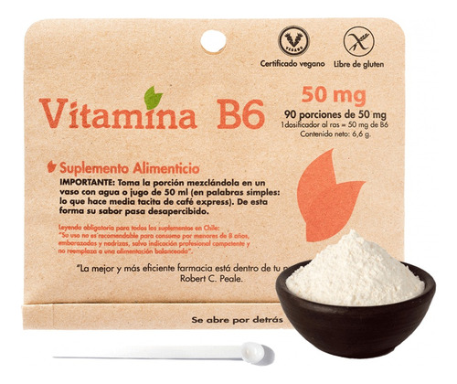 Vitamina B6 90 Porciones De 50mg Con Dosificador