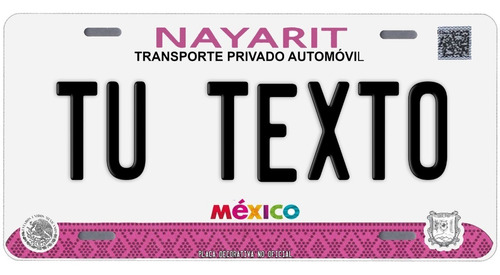 Placas Para Auto Personalizadas Nayarit