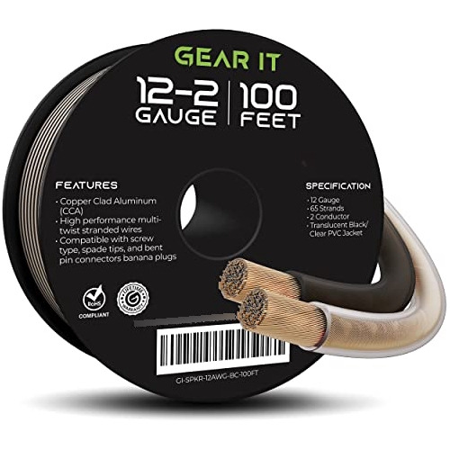 Gearit Pro Series Cable Para Bocinas De Calibre 12 awg