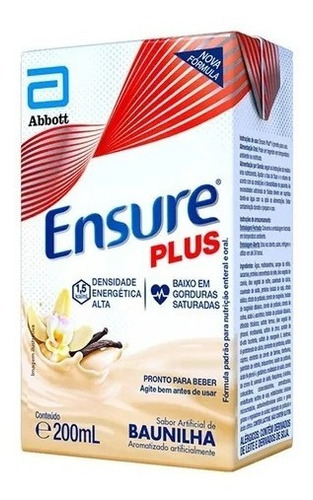 Ensure Plus Baunilha 200ml - Abbott - Envio 24h