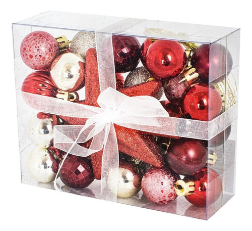 Adornos De Navidad Chirimbolo Dorado 3cm Set De 30 Piezas 