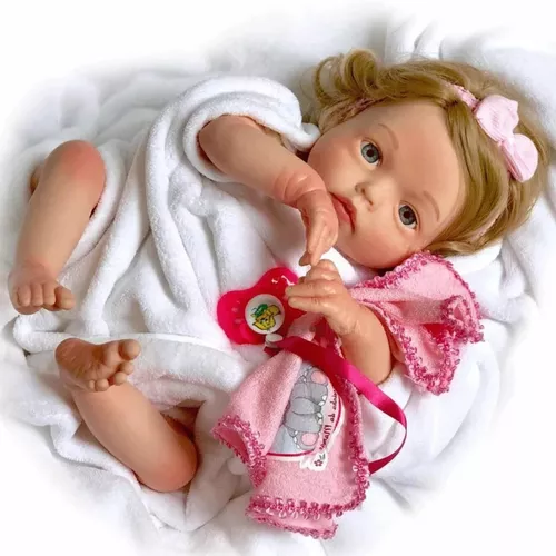 Boneca Bebê Reborn Yasmin Doll Realist Menina Verdadeira Top