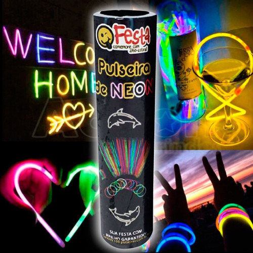 Imagem 2 de 5 de Pulseira De Neon Alto Brilho - Kit 50 Unidades