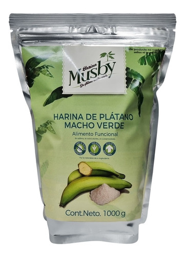 Harina De Plátano Macho Verde Marca Musby 1000 G