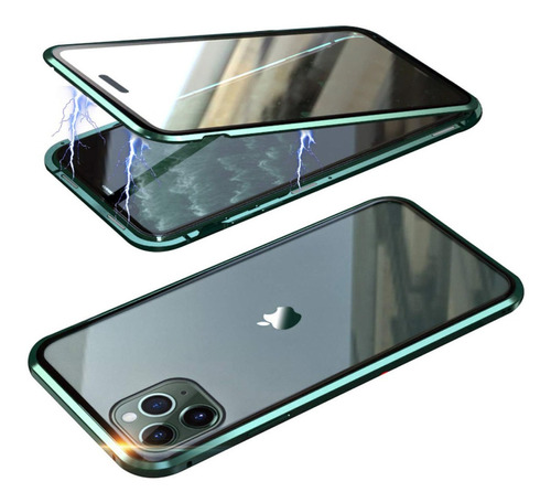 Case 360° De Vidrio Magnético Para iPhone 11 Pro 5.8 Verde