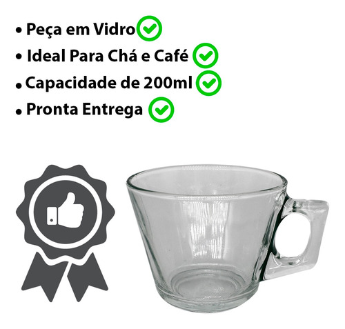 Imagem 5 de 6 de Xicara De Café Expresso Chá 200ml P/ Maquinas De Café