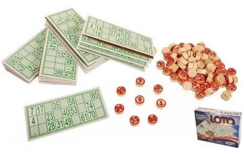 Jogos De Bingo Loto 48 Cartelas C/pedra Madeira - Xalingo