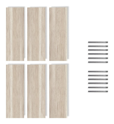 Imagen 1 de 9 de Set De 6 Repisas Flotantes Minimalistas Madera 40x15 Cm Color Toscana