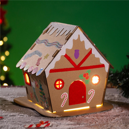 Kits De Casas De Cartón De Navidad, Manualidades Estilo B