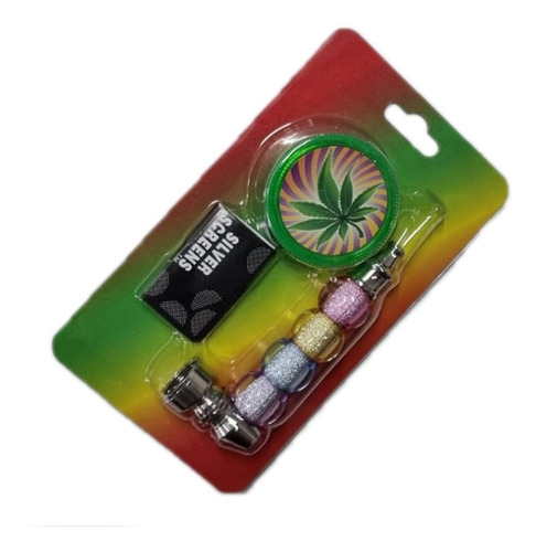 Imagen 2 de 2 de Combo Grinder Moledor + Pipa Metal Trillador 2pcs Diseños
