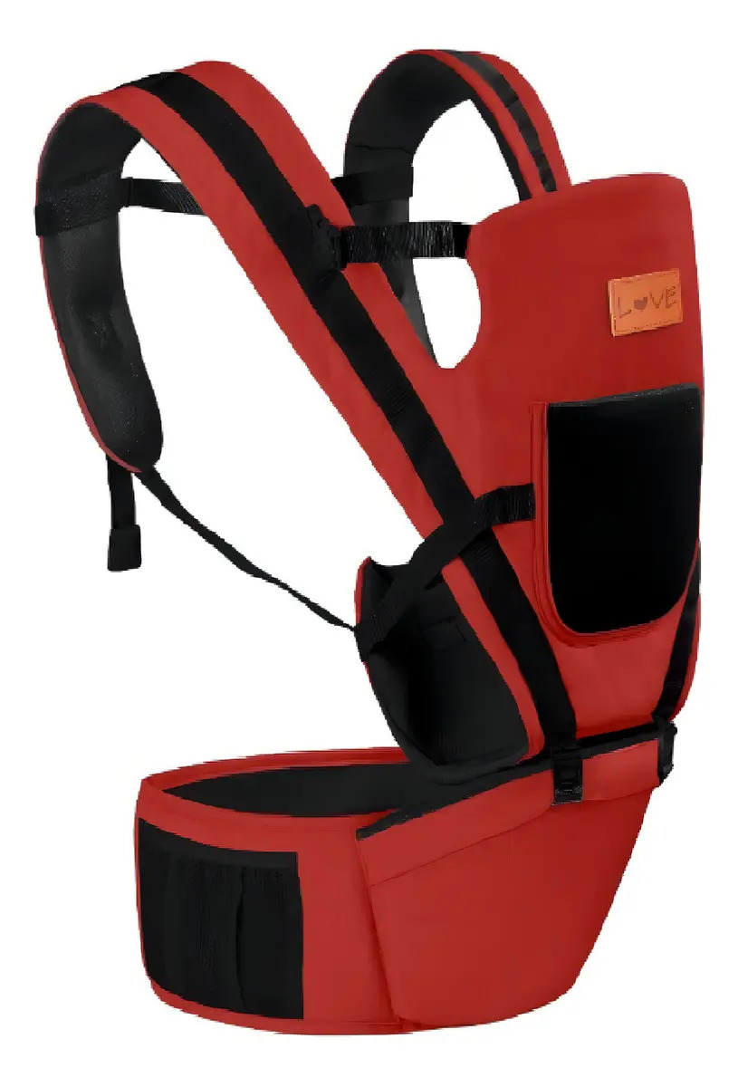 Mochila Porta Bebe De 4 Meses A 15kg 8en1 Hip Seat Love 4009 Color Rojo