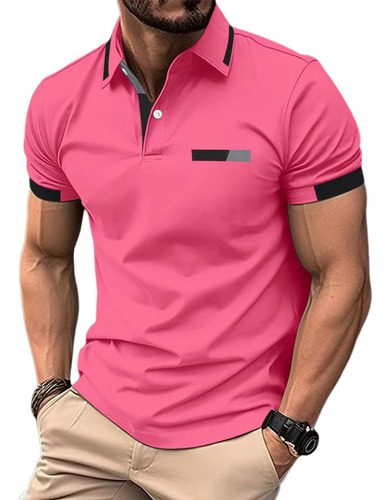 Nuevo Polo Casual Para Hombre Con Solapa Y Botones