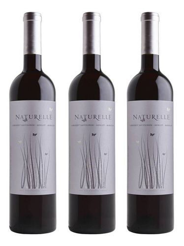 Kit 03 Unid. Vinho Casa Valduga Naturelle Tinto Suave 750ml