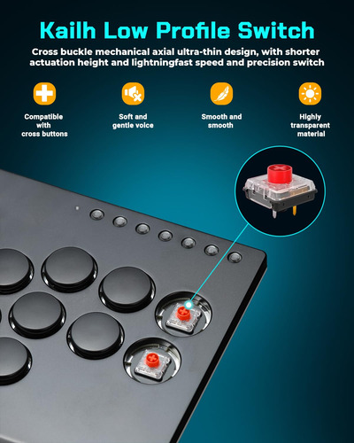Arcade Stick All Metal Controlador Con Rgb Y Turbo Funciones