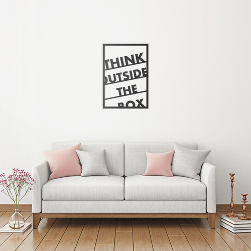 Quadro Decorativo Parede Escritas Think Outside 60cm