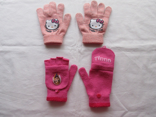 Dos Pares De Guantes Para Nena De Kitty Y Anna De Frozen, Or