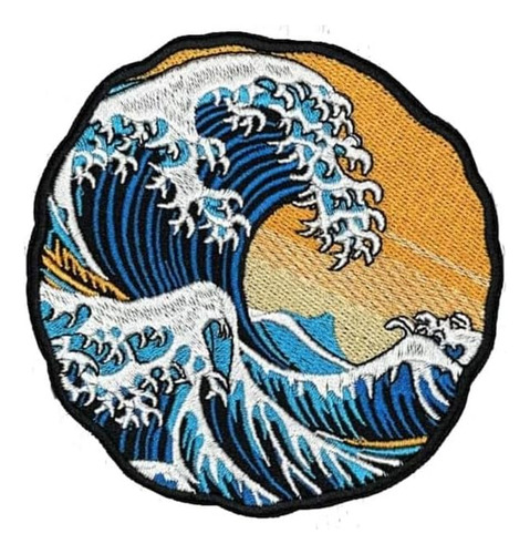 Parche Bordado Great Wave Off Kanagawa Para Chaquetas, Ropa,