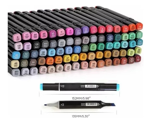 Set 80 Plumones Marcadores Colores Doble Punta
