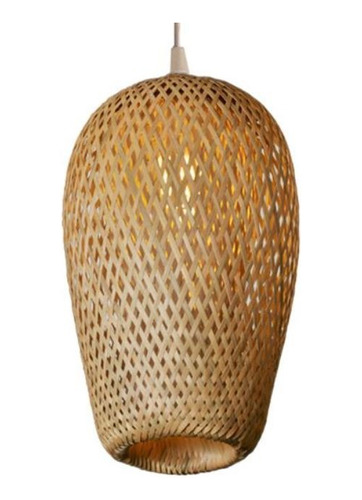Lámpara, Pantalla, Luminaria Colgante Fibra Natural Bambú