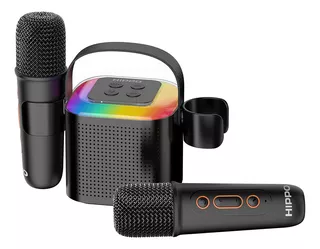 Parlante Bluetooth Karaoke Hippo 5w, 2 Micrófonos