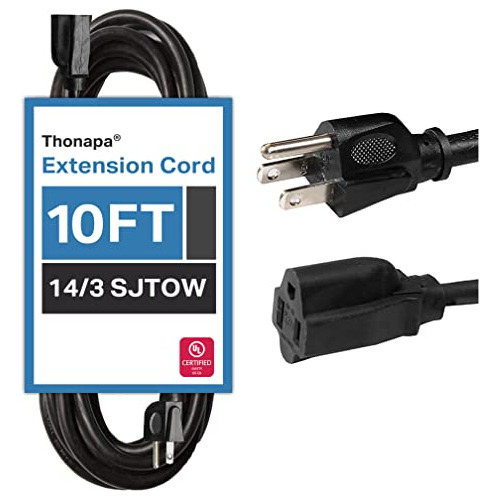 Thonapa Cable De Extensión Negro Resistente Al Aceite 14/3,