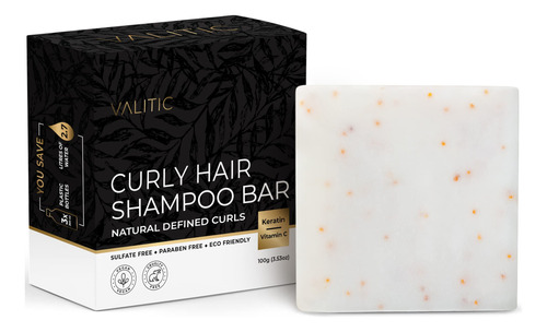 Valitic Barra De Champu Natural Para Cabello Rizado, Barra D