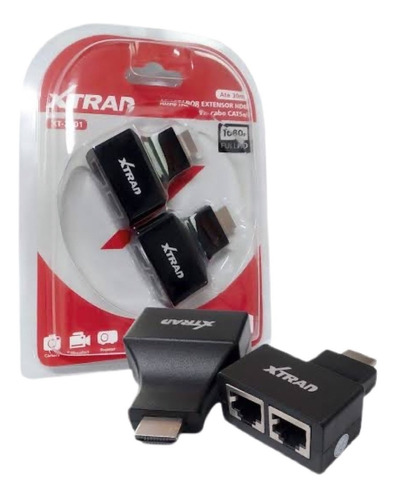 Extensor Hdmi 3d 30 Metros Via Cabo De Rede Utp Rj45 Cat5e/6